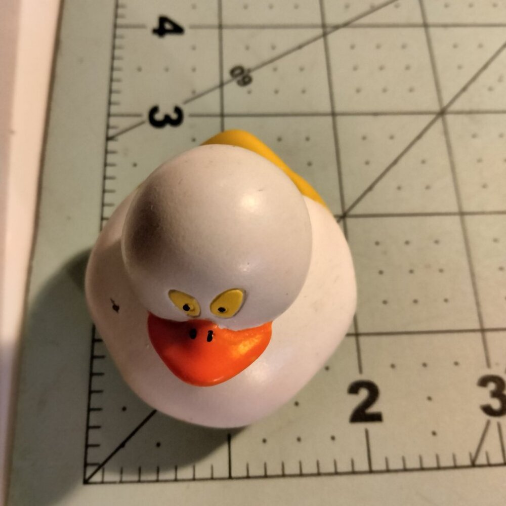 Rubber Ducky Ghost Duck Bath Toy White Yellow Small Collectible - Picture 2 of 6